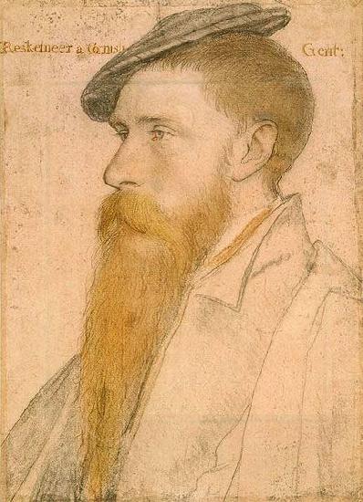 Hans holbein the younger Portrait of William Reskimer. Coloured chalks on pink-primed paper